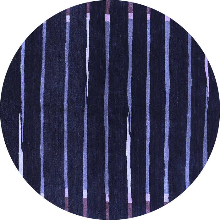 Round Machine Washable Abstract Blue Contemporary Rug, wshcon361blu