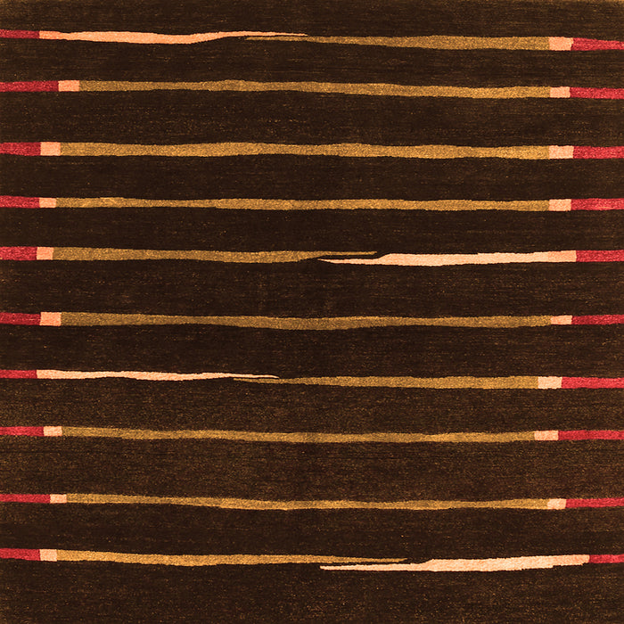 Round Machine Washable Abstract Orange Contemporary Area Rugs, wshcon361org