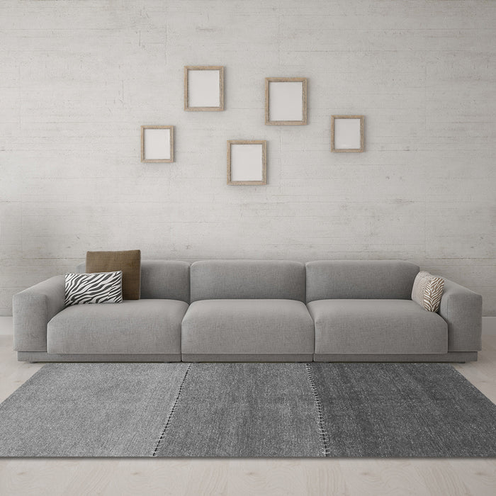 Machine Washable Abstract Gray Contemporary Rug in a Living Room,, wshcon362gry