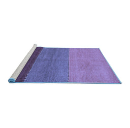 Sideview of Machine Washable Abstract Blue Contemporary Rug, wshcon362blu