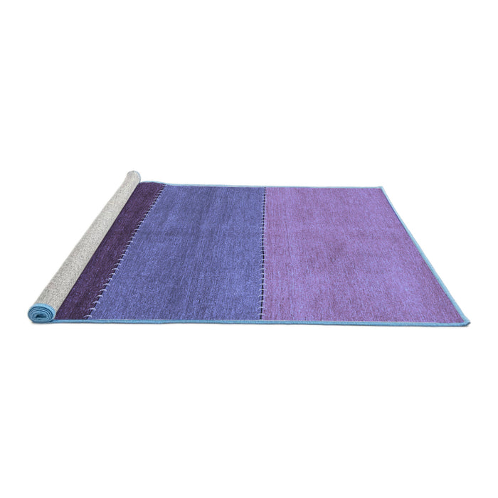 Sideview of Machine Washable Abstract Blue Contemporary Rug, wshcon362blu