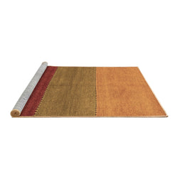 Sideview of Machine Washable Abstract Brown Contemporary Rug, wshcon362brn