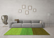 Machine Washable Abstract Green Contemporary Area Rugs in a Living Room,, wshcon362grn