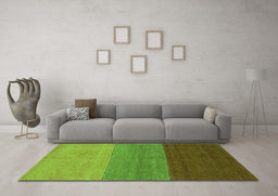 Machine Washable Abstract Green Contemporary Area Rugs in a Living Room,, wshcon362grn