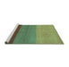 Sideview of Machine Washable Abstract Turquoise Contemporary Area Rugs, wshcon362turq