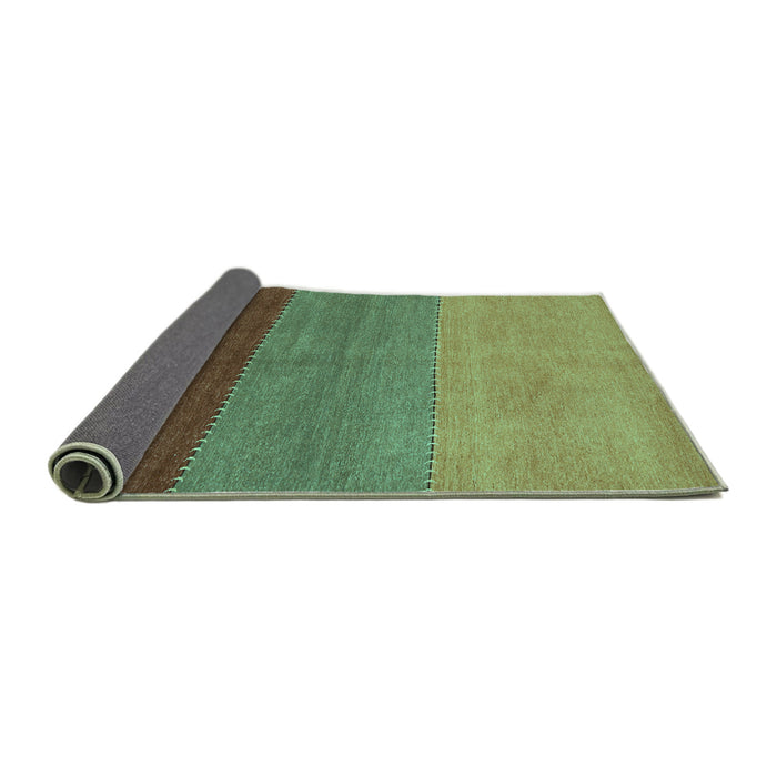 Sideview of Abstract Turquoise Contemporary Rug, con362turq