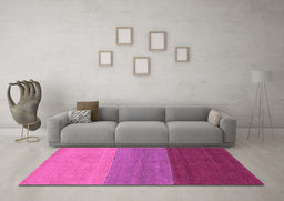 Machine Washable Abstract Purple Contemporary Area Rugs in a Living Room, wshcon362pur