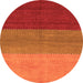 Square Abstract Orange Contemporary Rug, con362org