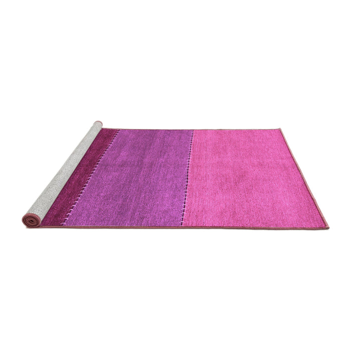 Sideview of Machine Washable Abstract Purple Contemporary Area Rugs, wshcon362pur