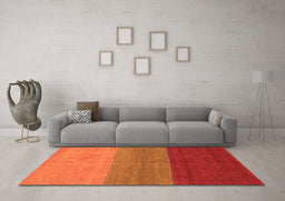 Machine Washable Abstract Orange Contemporary Area Rugs in a Living Room, wshcon362org