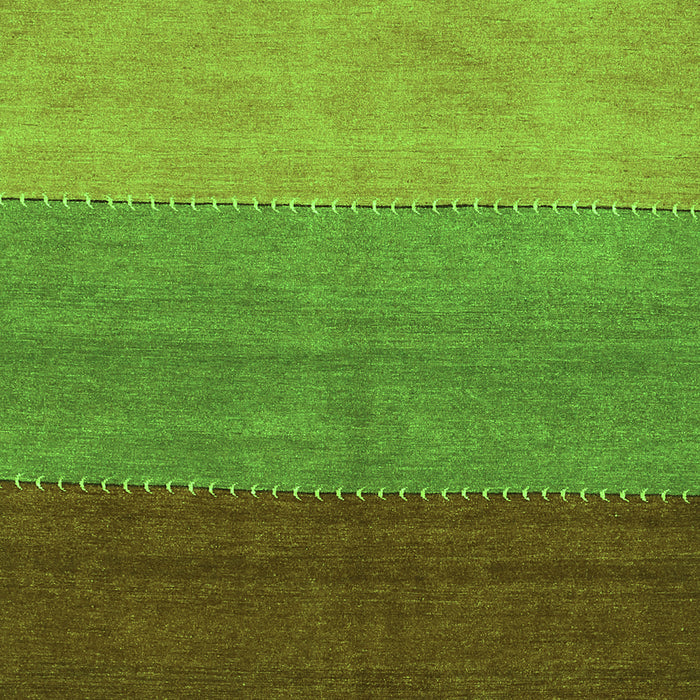 Serging Thickness of Machine Washable Abstract Green Contemporary Area Rugs, wshcon362grn