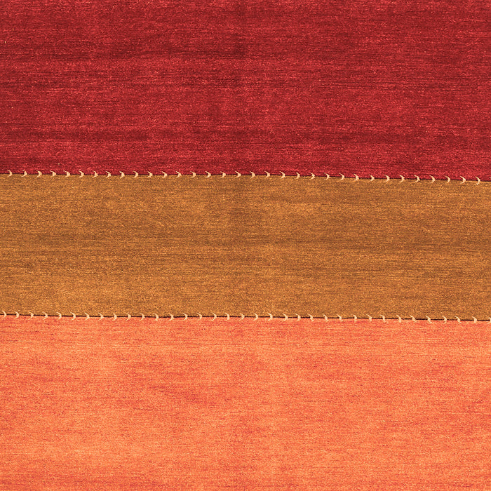 Round Machine Washable Abstract Orange Contemporary Area Rugs, wshcon362org