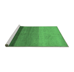 Sideview of Machine Washable Abstract Emerald Green Contemporary Area Rugs, wshcon362emgrn