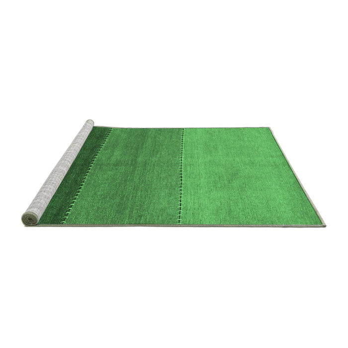 Sideview of Machine Washable Abstract Emerald Green Contemporary Area Rugs, wshcon362emgrn