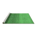 Sideview of Machine Washable Abstract Emerald Green Contemporary Area Rugs, wshcon362emgrn