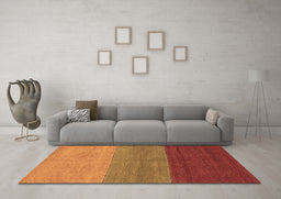 Machine Washable Abstract Brown Contemporary Rug in a Living Room,, wshcon362brn