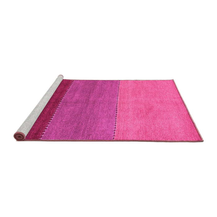 Sideview of Machine Washable Abstract Pink Contemporary Rug, wshcon362pnk