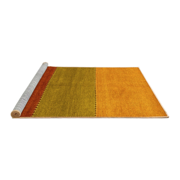 Sideview of Machine Washable Abstract Yellow Contemporary Rug, wshcon362yw