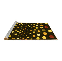 Sideview of Machine Washable Abstract Yellow Contemporary Rug, wshcon363yw