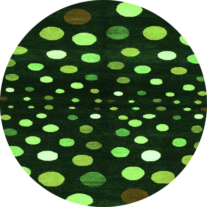 Square Abstract Green Contemporary Rug, con363grn