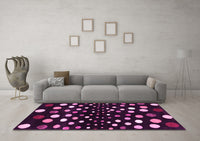 Machine Washable Abstract Pink Contemporary Rug, wshcon363pnk