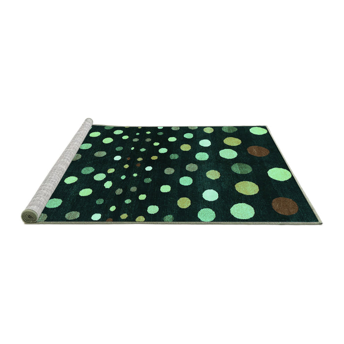 Sideview of Machine Washable Abstract Turquoise Contemporary Area Rugs, wshcon363turq