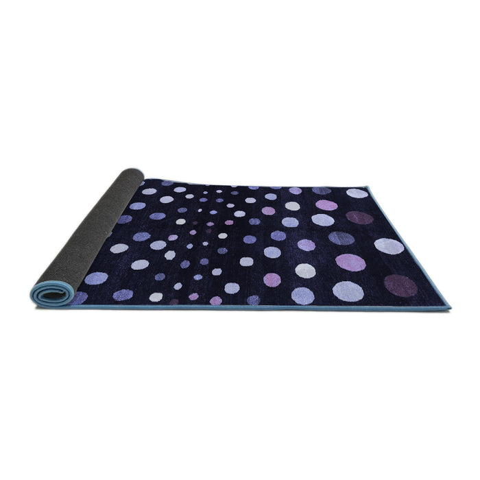Sideview of Abstract Blue Contemporary Rug, con363blu