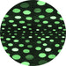 Round Abstract Emerald Green Contemporary Rug, con363emgrn
