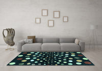 Machine Washable Abstract Light Blue Contemporary Rug, wshcon363lblu