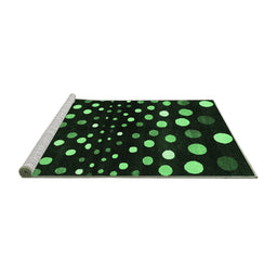 Sideview of Machine Washable Abstract Emerald Green Contemporary Area Rugs, wshcon363emgrn