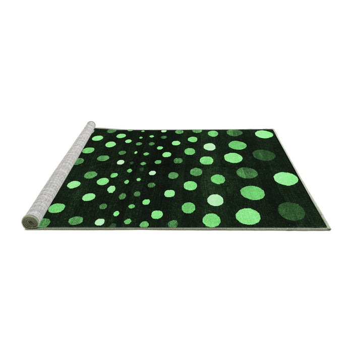 Sideview of Machine Washable Abstract Emerald Green Contemporary Area Rugs, wshcon363emgrn