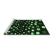 Sideview of Machine Washable Abstract Emerald Green Contemporary Area Rugs, wshcon363emgrn