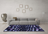 Machine Washable Abstract Blue Contemporary Rug, wshcon363blu