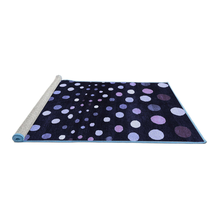 Sideview of Machine Washable Abstract Blue Contemporary Rug, wshcon363blu