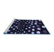 Sideview of Machine Washable Abstract Blue Contemporary Rug, wshcon363blu