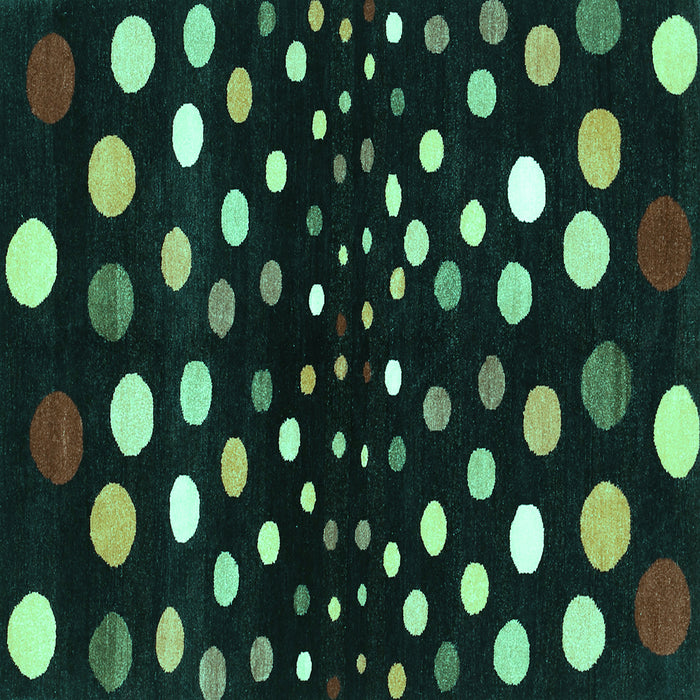 Square Machine Washable Abstract Turquoise Contemporary Area Rugs, wshcon363turq