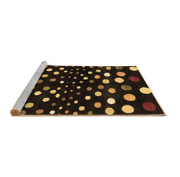 Sideview of Machine Washable Abstract Brown Contemporary Rug, wshcon363brn