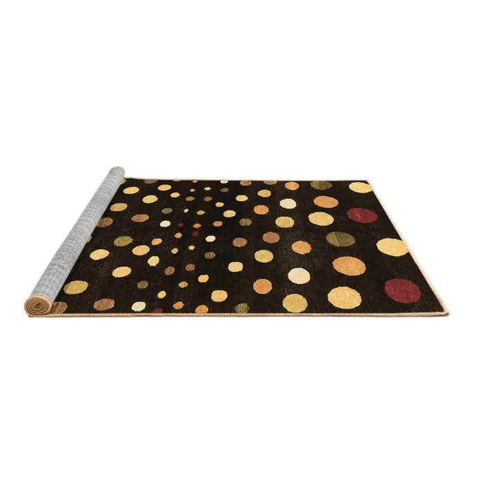 Sideview of Machine Washable Abstract Brown Contemporary Rug, wshcon363brn