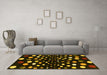 Machine Washable Abstract Yellow Contemporary Rug in a Living Room, wshcon363yw