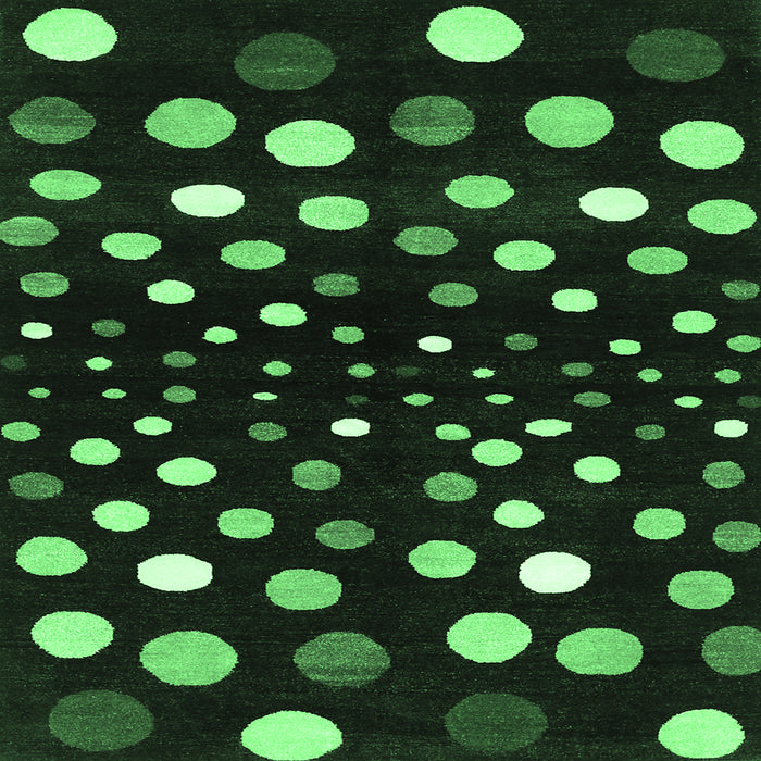 Square Abstract Emerald Green Contemporary Rug, con363emgrn