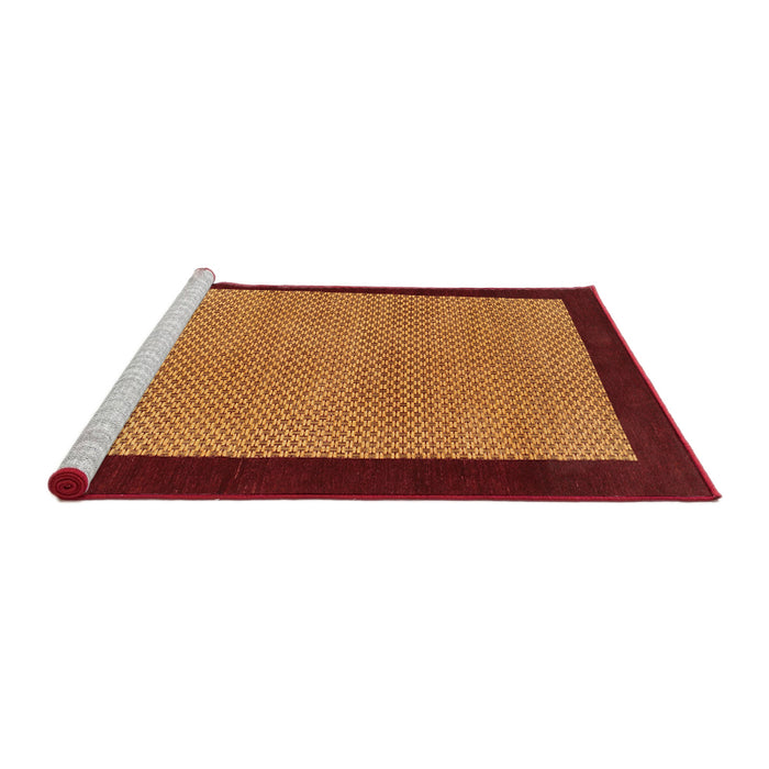 Serging Thickness of Machine Washable Contemporary Dark Orange Rug, wshcon364