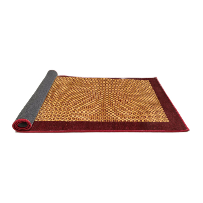 Thickness of Contemporary Dark Orange Modern Rug, con364