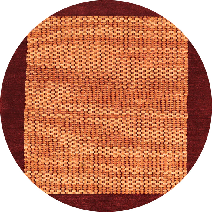 Square Abstract Orange Contemporary Rug, con364org