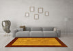 Machine Washable Abstract Yellow Contemporary Rug in a Living Room, wshcon364yw