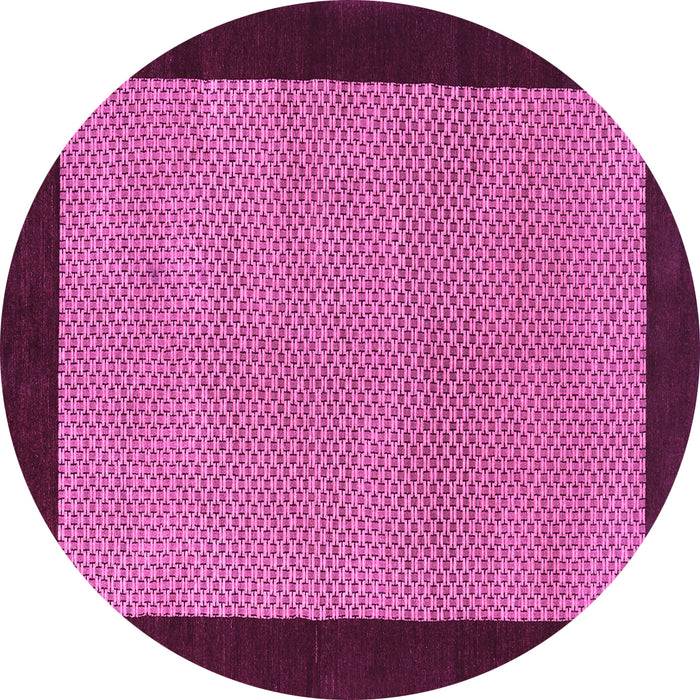 Round Abstract Purple Contemporary Rug, con364pur