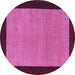 Round Abstract Purple Contemporary Rug, con364pur