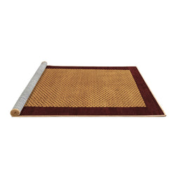 Sideview of Machine Washable Abstract Brown Contemporary Rug, wshcon364brn