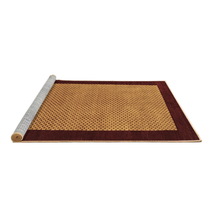 Sideview of Machine Washable Abstract Brown Contemporary Rug, wshcon364brn