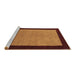 Sideview of Machine Washable Abstract Brown Contemporary Rug, wshcon364brn