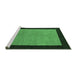 Sideview of Machine Washable Abstract Emerald Green Contemporary Area Rugs, wshcon364emgrn